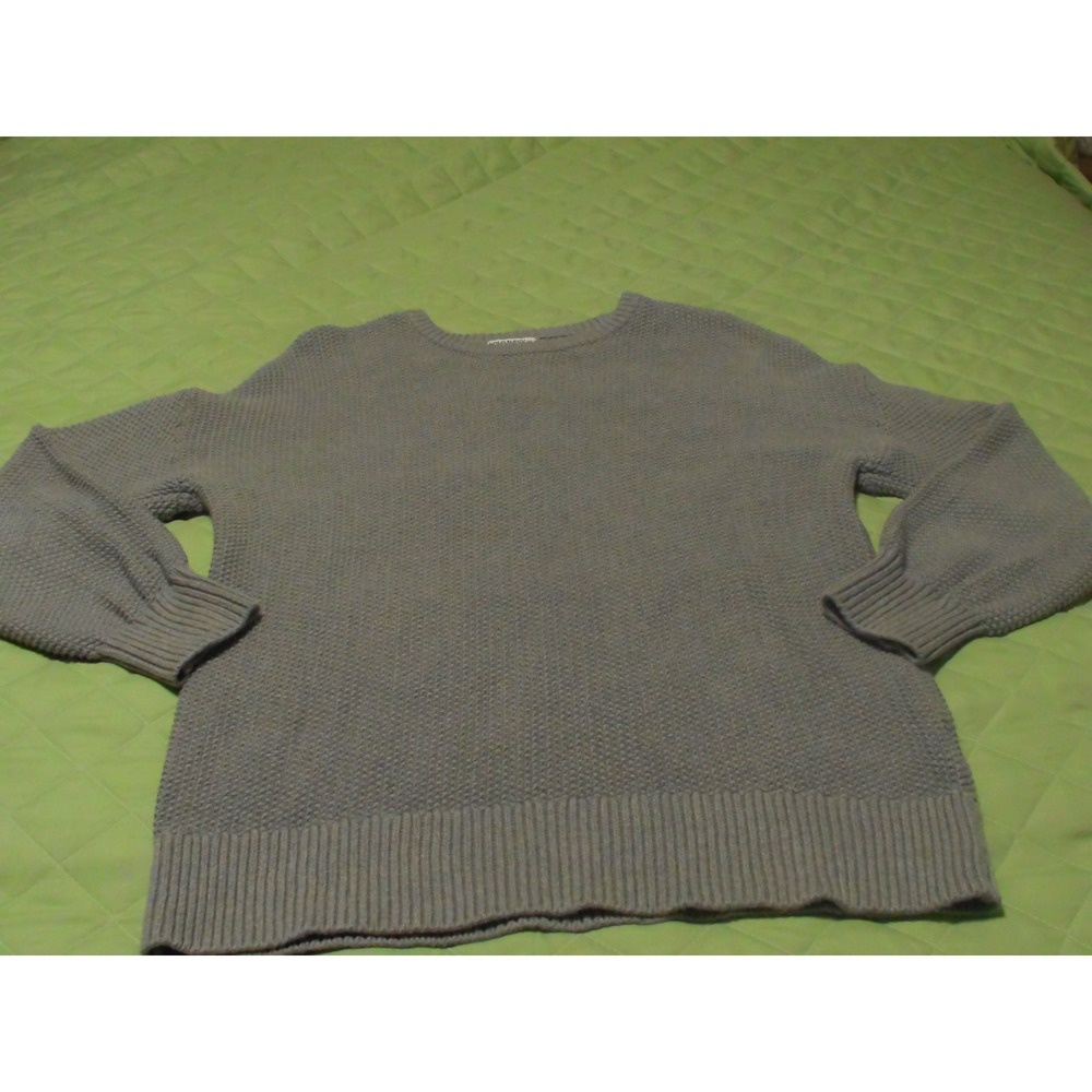 Old Navy Womens Large Tunic Length Cotton Knit Sweater Sage Green Crew Neck - Picture 2 of 10